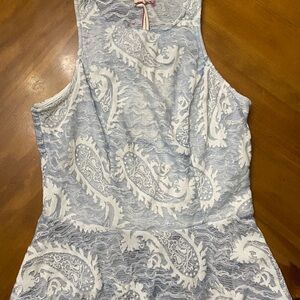 NWT Chelsea & Violet Paisley Patterned Sleeveless Peplum Top
